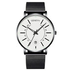 Men Watches Luxury Fashion Mens Business Watch Ultra Thin Stainless Steel Mesh Belt Quartz Wrist Watch For Men's and Boys - SJB-DIAMOND ELITES