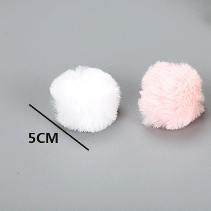 Cat Toys Cute Funny Stretch Plush Ball Cat Training Educational Toy Color Grinding Claw Filled Cotton Rabbit Fur Ball Cat Toys Soft Plush Scratching Balls Interactive Toys for Indoor Cats Kitten Stevvex