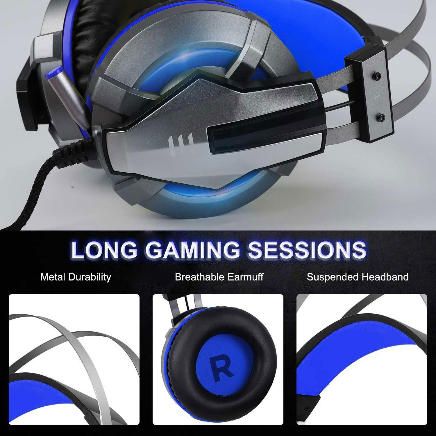 NEW Trend  Gaming Headset Gamer Ear Wired Headphones for Smartphone/PS4/PC/Xbox with Retractable Rotate Microphone and LED Light - SJB-DIAMOND ELITES