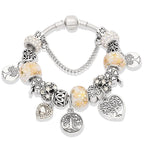 Elegant Modern Amazing Fashion New Luxury Silver Tree of Life Fashion Bracelet Green Leaf Crystal Charm Bracelet - SJB-DIAMOND ELITES