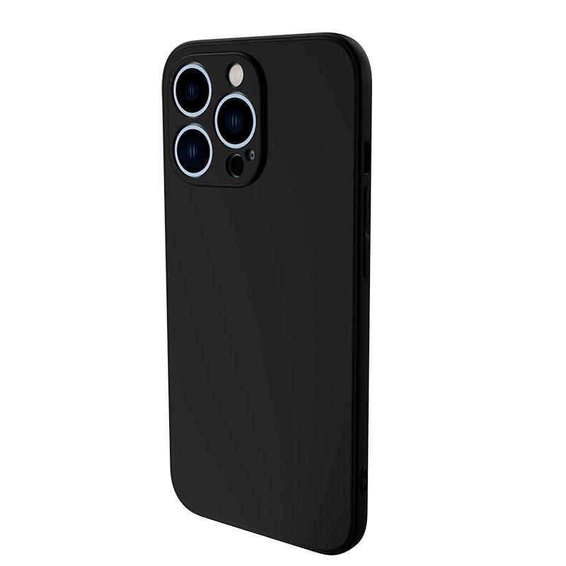 Black Case For Iphone  5 5s SE 2020 6 6s 7 8plus x 10 XR XS 11 12 13 Mini Pro MAX Silicon Cover Car Design Matte Black Silicone Back Cover For iPhone Stevvex