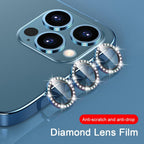 2023 New Diamond Bling Metal Ring Glass Protective Cap For iPhone 14 13 12 11 Pro Max Mini Camera Lens Circle Protector Paste Tempered Glass Camera Cover Camera Lens Protector Stevvex