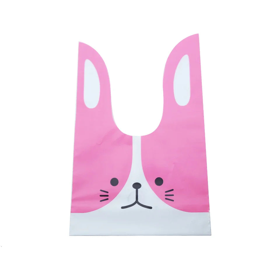 Hot Sale 20 / Batch Cute Rabbit Carrot Ear Biscuit Bag Candy Biscuit Gift Bag Snack Baking Packaging Supplies Easter Decoration Lootquake LLC