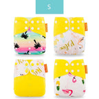 4PCS/SET Washable Eco-friendly Diaper Ecological Adjustable Nappy Reusable Cloth Diapers Set For Baby and Kids