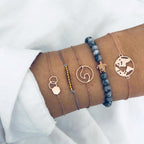 Fashion Bohemia Leaf Round Knot Cuff Bangle Gold Chain Charm Bracelet  for Women Simple Geometric Bracelets Luxury Jewelry - SJB-DIAMOND ELITES