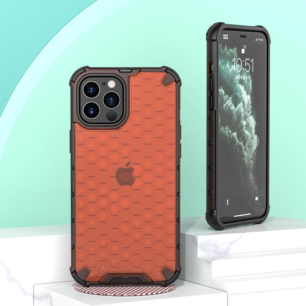 Ultra-Protective Phone Case Shockproof Case for iPhone 12 Mini 12 Pro 11 Pro Max 6s Plus Honeycomb Phone Cover for iPhone SE 7 8 XR XS Max Shock Absorption Protection Shockproof Soft Material Protective Case Suitable for iPhone Stevvex