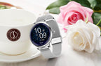 Luxury Modern Stylish Women Smart Watch With Round Screen Smartwatch For Girl Woman and Ladies With Heart Rate Monitor Compatible For Android and IOS Sistems - SJB-DIAMOND ELITES