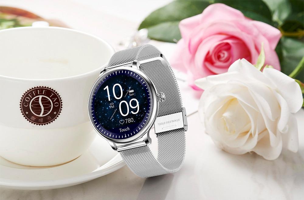 Luxury Modern Stylish Women Smart Watch With Round Screen Smartwatch For Girl Woman and Ladies With Heart Rate Monitor Compatible For Android and IOS Sistems - SJB-DIAMOND ELITES