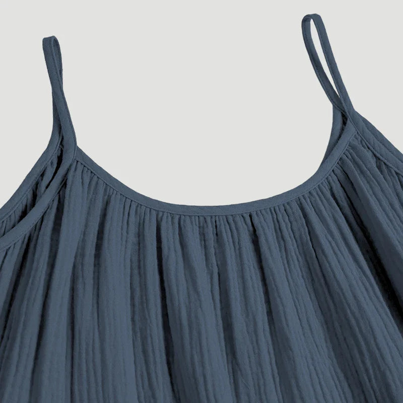 Casual 100% Cotton Summer Women's Long Dress Loose Solid Sleeveless Backless Streetwear Elegant  Female Dress Vestidos Robe Lootquake LLC