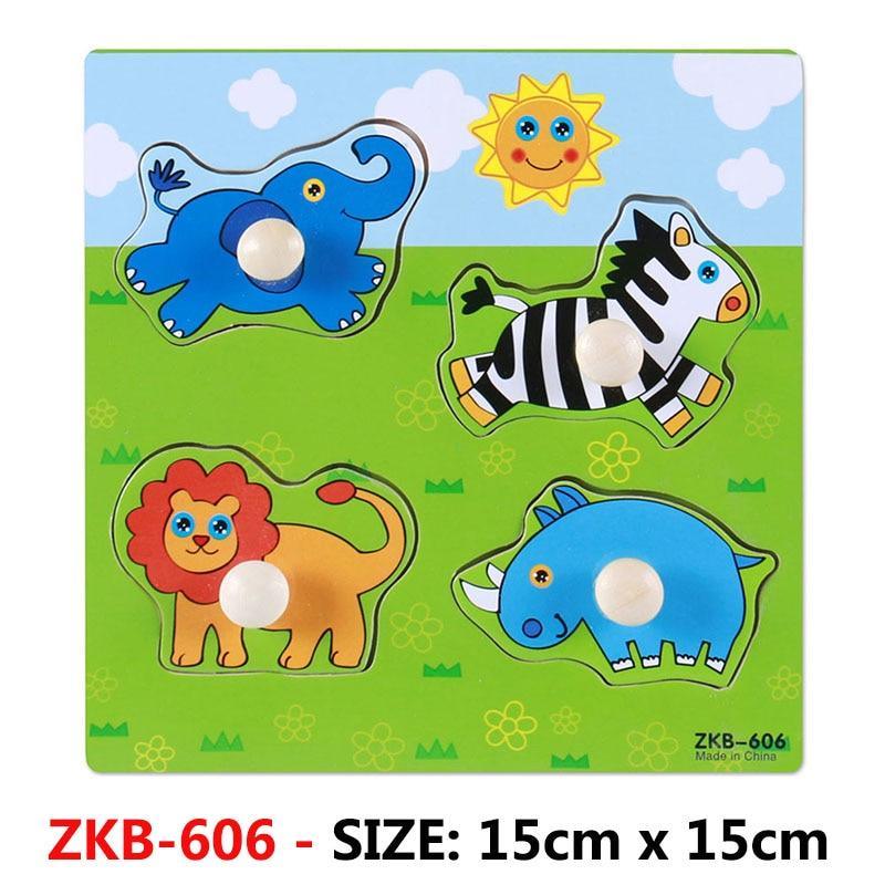 New Hand Grab Board Wooden Puzzle Toys for Children Cartoon Animal Fruit  Kids Baby Early Educational Learning Toy - SJB-DIAMOND ELITES