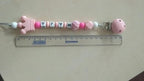 Pink Silicone Personalised Name Baby Pacifier Clips Crochet Beads Silicone Crown Pacifier Chain Holder For Kids and Baby Pacifier
