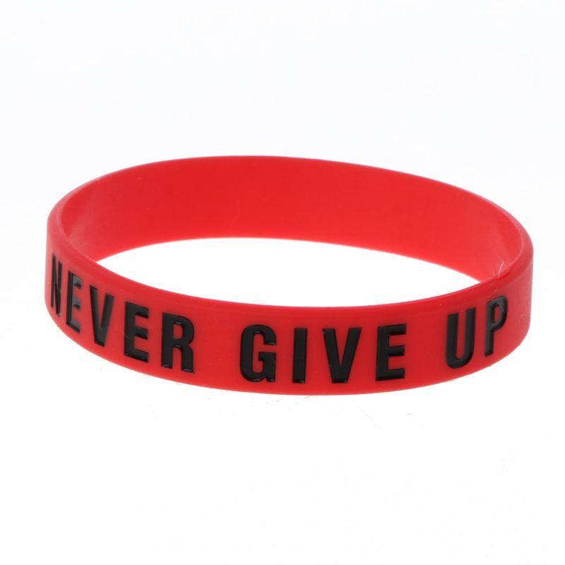 Silicone Rubber Band Elastic Inspirational Motivation Bracelets Never Give Up Perfect Gift For Men And Women Cool Fashion Style - SJB-DIAMOND ELITES