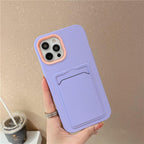 Modern Card Candy Color Phone Case For iPhone 12 11 13 Pro Max 12 13 Pro 11 Shockproof Bumper Soft Back Cover Colorful Silicone Phone Cover Stevvex