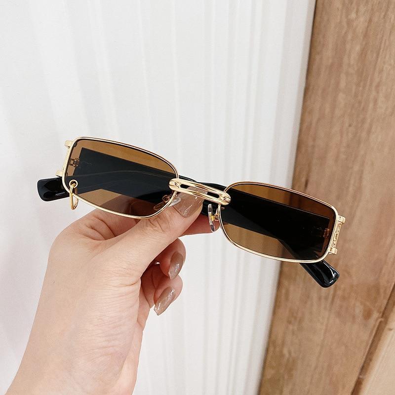 Popular Fashion Small Rectangle Women Luxury Sunglasses Brand Designer Vintage Punk Men Sunglasses Style With Shades UV400 Protection Stevvex
