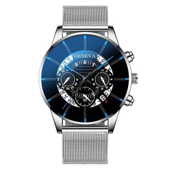 Men's Watch Stainless Steel Calendar Quartz Wristwatch Men Sports Watch Clock Geneva Clock hours For Mens and Boys - SJB-DIAMOND ELITES
