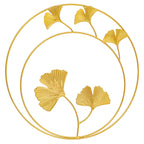 Ginkgo Leaf Metal Wall Decor Pendants Wrought Iron Wall Hanging Ornament Retro Nordic Room Decor Home Decoration Accessories Pi-Mart