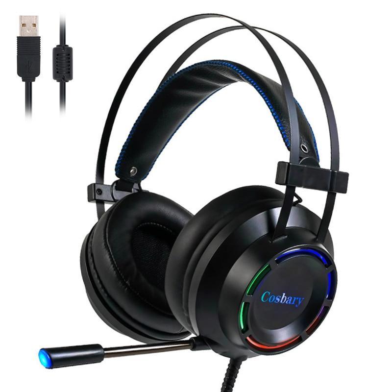 Gaming Headset Headphones with Microphone for PC Computer for Game One Professional Gamer Earphone Surround Sound RGB Light - SJB-DIAMOND ELITES