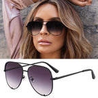 Luxury Lady Vintage Round Metal  Sunglasses For  Driving Black Retro Mirror Sunglasses Woman  Shade Sunglasses With  UV400 Protection - SJB-DIAMOND ELITES