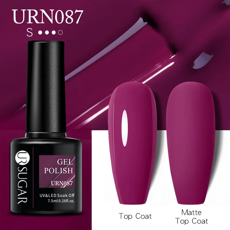 UR SUGAR 7.5ml Nude Glitter Color Gel Nail Polish Winter Warm Color Series Semi-permanent Varnish Professionals Manicure