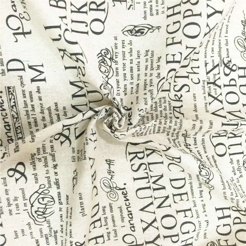 Newspaper Printed Fabric Quilting Cloth Cotton Linen For DIY Sewing Tablecloth Cushion Placemat Storage Bag Handicraft Materials Lootquake LLC
