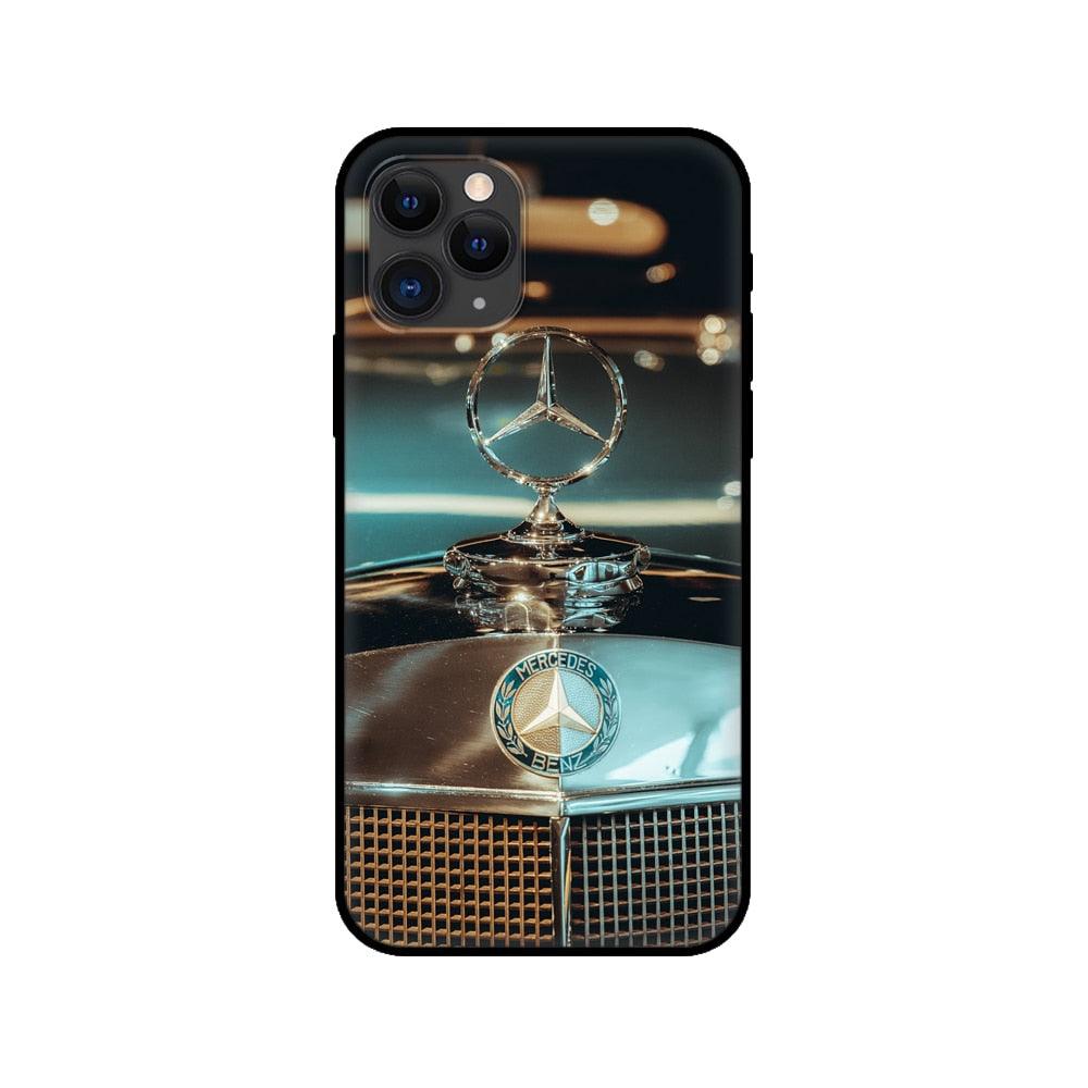 Black Case For Iphone  5 5s SE 2020 6 6s 7 8plus x 10 XR XS 11 12 13 Mini Pro MAX Silicon Cover Car Design Matte Black Silicone Back Cover For iPhone Stevvex