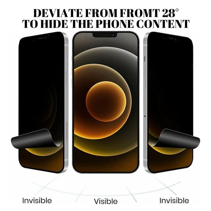 3Pcs Anti-Spy Hydrogel Film for IPhone 12 11 Pro Max 7 8 Plus Privacy Screen Protectors for IPhone 13 14 XS MAX X XR Not Glass Hydrogel Film Privacy Screen Protector Compatible with iPhone Stevvex