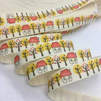 5Y 1.5cm/2.5cm Flowers Printed Cotton Floral Ribbon For Handmade DIY Craft Scrapbook Gift Packing Easter Wedding Christmas Deco Lootquake LLC