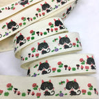 5Y 1.5cm/2.5cm Flowers Printed Cotton Floral Ribbon For Handmade DIY Craft Scrapbook Gift Packing Easter Wedding Christmas Deco Lootquake LLC