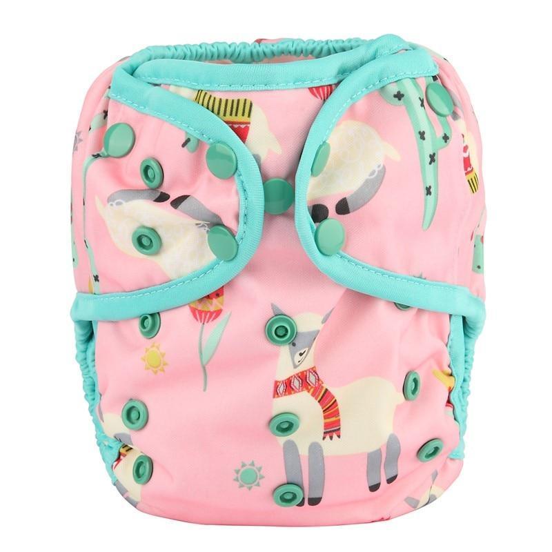 Baby Girl Pink One Size Cloth Diaper Cover Comfortable Nappy With Double Gusset Cartoon Designs Baby Boys Diapers Stevvex