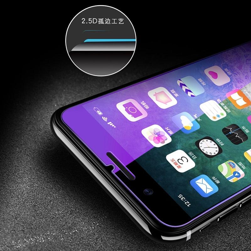 2Pcs Anti Blue Ray 9H Tempered Glass for iPhone X XS MAX XR 11 12 13 mini 14 Pro Max 6 6S 7 8 Plus SE 2020 Screen Protector Film Anti Blue Light Tempered Glass Screen Protector for iPhone Stevvex