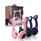 KIds Luxury Interesting Stevvex Portable Headset Wireless Bluetooth folding Headphones Headset Audio Adjustable Game Earphones With Microphone For PC phone (Pink) - SJB-DIAMOND ELITES