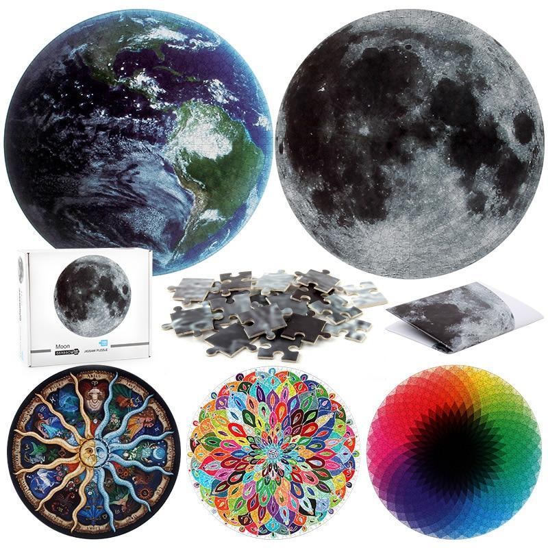 1000pcs Modern Round Puzzles Toys Puzzles Educational Toys Puzzles For Adults Interesting Goods Learning And Education Moon and Planets Puzzles - SJB-DIAMOND ELITES