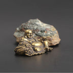 Antique Copper Maitreya Buddha Statue Small Desktop Brass Ornament Home Decor Sculptures Religions Room Desk Decoration Figurine Lootquake LLC