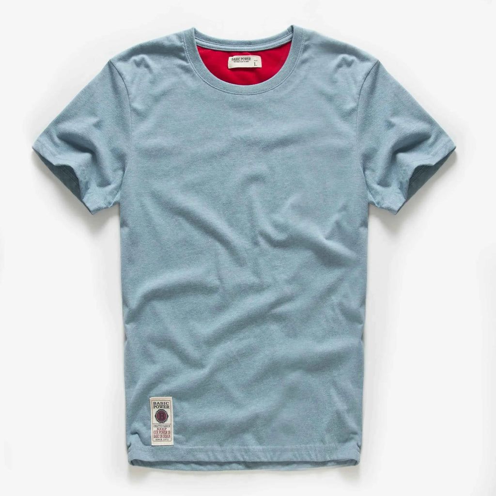 Classic Cotton Men's Solid O-Neck Tee THRIXINE