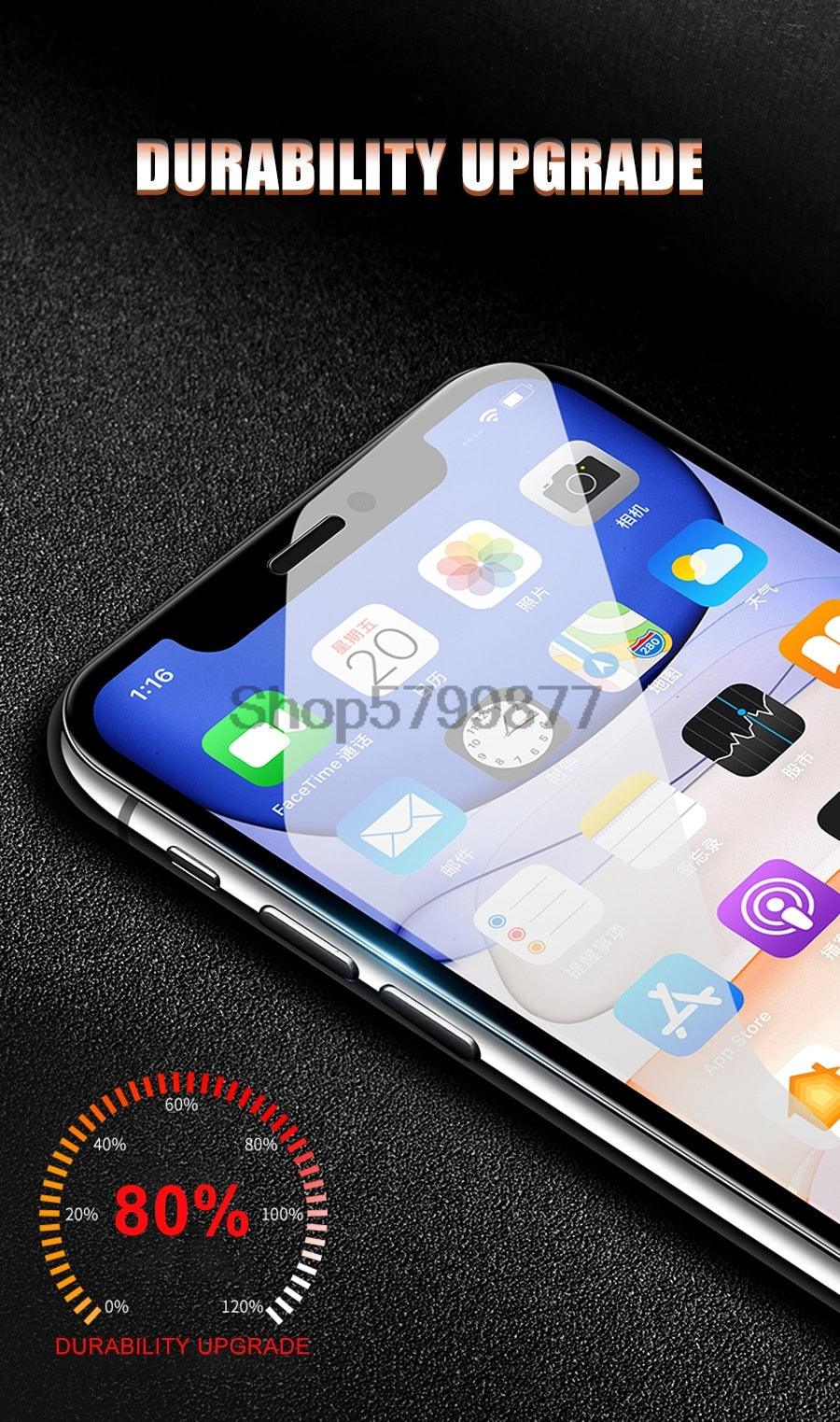 200D Curved Soft Edge Tempered Glass For iPhone 8 7 6 6S Plus SE 2020 Protective Glass X XR 11 Pro Xs Max Screen Protector Film Tempered Glass Screen protector for iPhone Easy Installation 9H Hardness Scratch Resistant Screen Protector Stevvex
