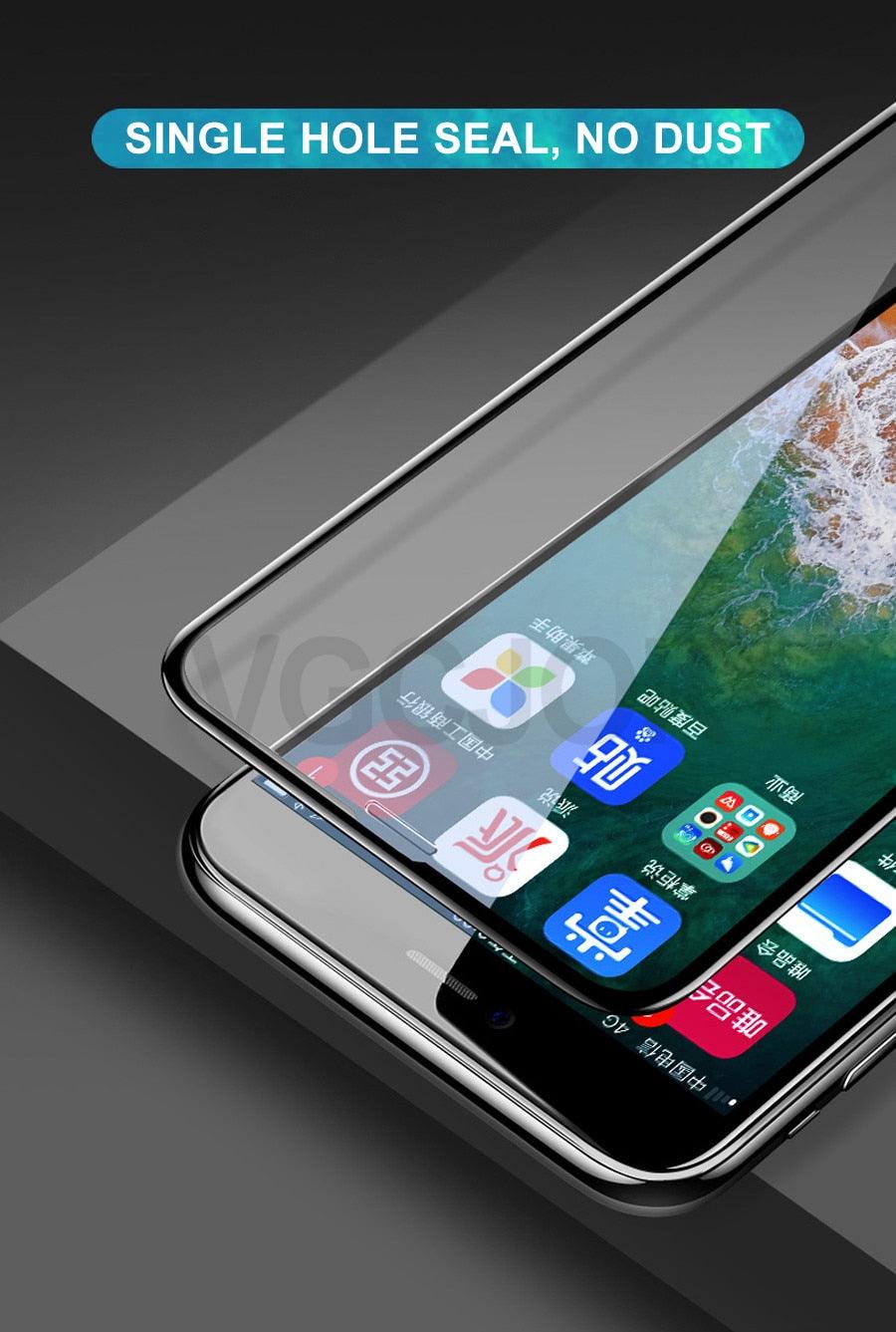 100D Curved Edge Full Cover Tempered Glass On The For iPhone 7 8 Plus Screen Protective Glass For iPhone 7 8 6 6S Plus Film Shock Absorbent Heavy Duty Protective Screen Glass Stevvex