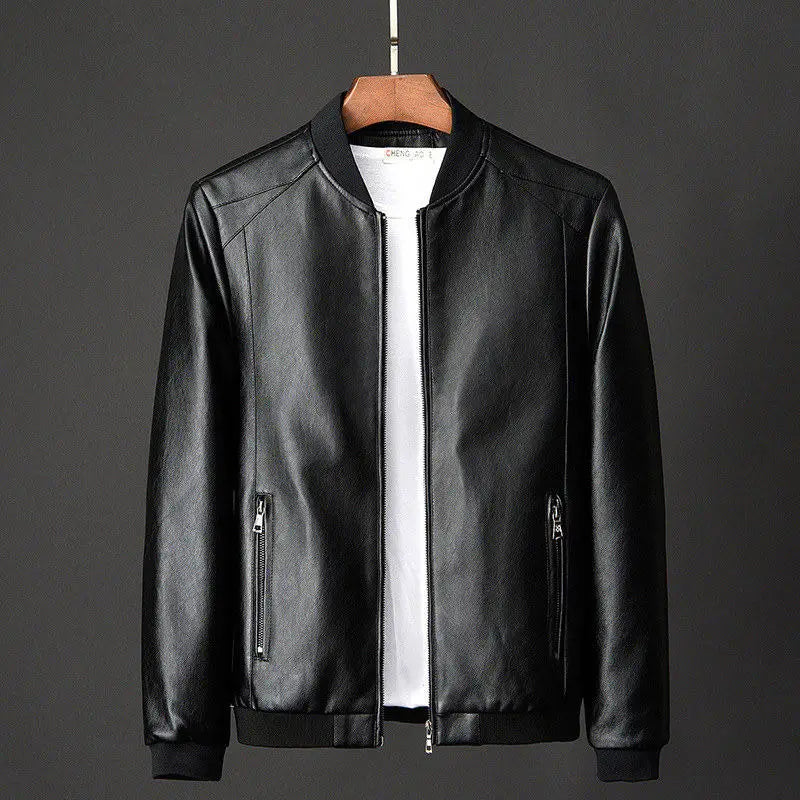 Leather Jacket Bomber Motorcycle Jacket Men Biker PU Baseball Jacket Plus Size 7XL 2020 Fashion Causal Jaqueta Masculino J410 Pi-Mart