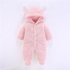 Newborn Winter Hoodie Baby Rompers Outwear Infant Baby Jumpsuit 3M -12M For Girls and Boys Winter Romper