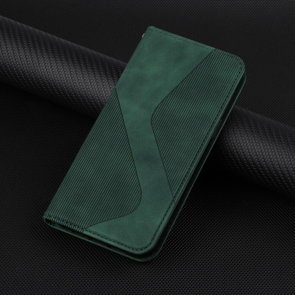 Luxury Blue Flip Wallet Case For iPhone 14 13 12 Mini Plus 11 Pro Magnetic Cards Phone Cover Magnetic PU Leather Phone Case Classic S-shaped Simple Flip Wallet Cover Stevvex