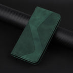 Luxury Blue Flip Wallet Case For iPhone 14 13 12 Mini Plus 11 Pro Magnetic Cards Phone Cover Magnetic PU Leather Phone Case Classic S-shaped Simple Flip Wallet Cover Stevvex