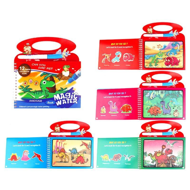 Montessori Coloring Book Doodle & Reusable Magic Pen Painting Drawing Board For Kids Baby Educational Birthday Toy - SJB-DIAMOND ELITES
