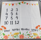 Newborn baby Monthly Growth  Blanket Photography Props Background Cloth For Baby