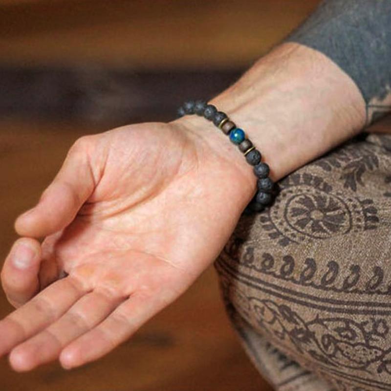 Lava Stone Men Wrist  Bracelet Natural Moonstone Bead Tibetan  Chakra Diffuser Bracelets For Men Jewelry Cool Gifts - SJB-DIAMOND ELITES