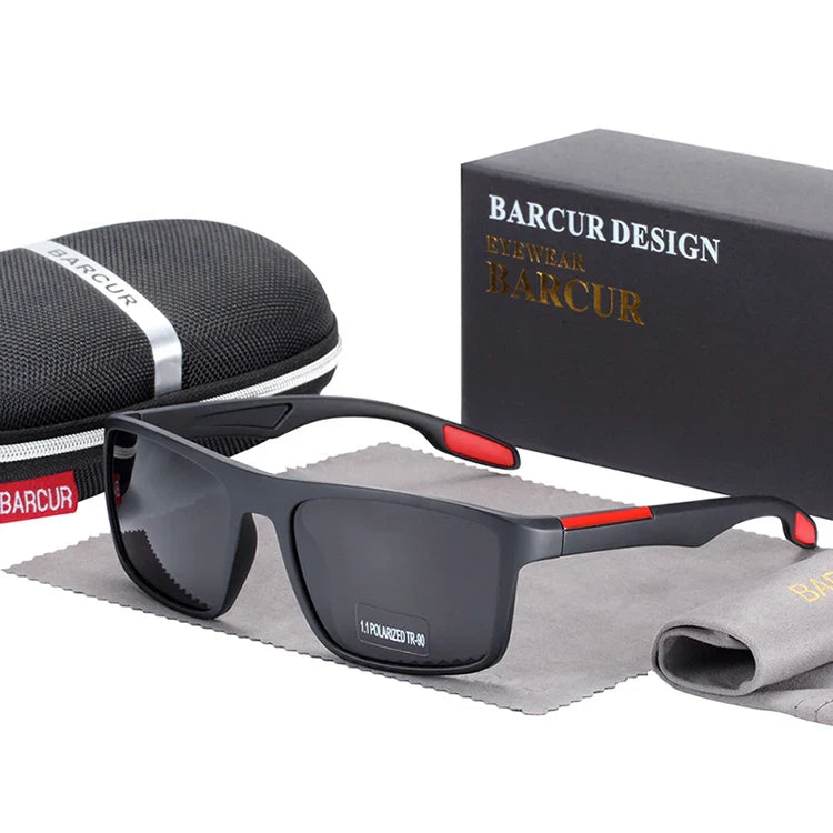 BARCURTR90 Ultralight Polarized Sunglasses for Men Vintage Square Eyewear with UV400 Protection for Summer Stevvex