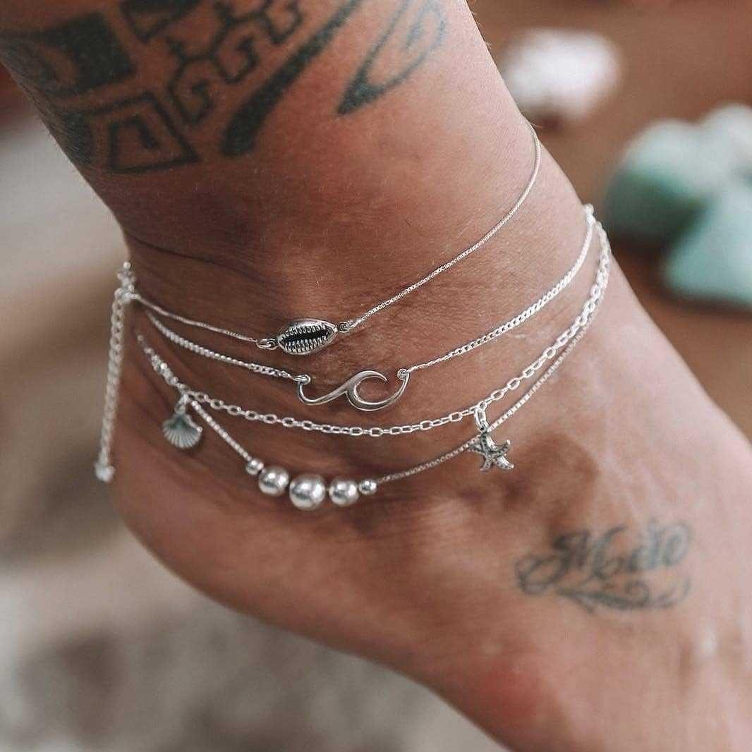 Luxury Bohemian Star Shell Ankle Bracelet Foot Jewelry Brecelet Simple Shell Anklets for Women Summer Style - SJB-DIAMOND ELITES