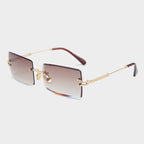 Fashion Rimless  Women Trendy Small Rectangle Sunglasses With High Quality metal frame And UV400 Protection - SJB-DIAMOND ELITES