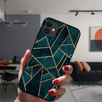 Unique Abstract Ultra Thin Sparkle Soft Silicone Case For iPhone XS Max 8 7 Plus X XR 6 6S 5S Mini Black Phone Case Marble Geometric Art Soft Silicone Cover Stevvex