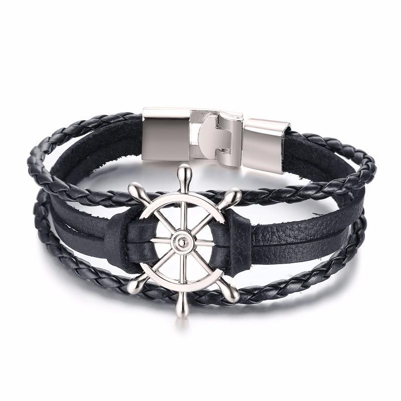 Lucky Vintage Men's Leather Bracelet Playing Cards  Charm Multilayer Braided Men and Women Gift - SJB-DIAMOND ELITES
