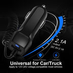 Car Charger With USB Cable Mobile Phone Charger Micro USB Type C Cable Fast Car Phone Charger