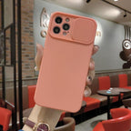 Sliding Lens Protective Silicone Case For iPhone 11 Pro Max Mini 12 Pro 13 Push Cover iphone Slide Camera Cover Case with Camera Lens Protector Cover Silicone Bumper Slim Phone Cover Compatible with iPhone Stevvex